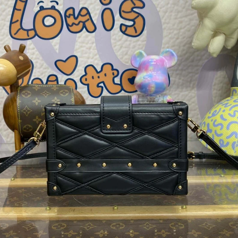 Replica bags lv Black Bei Louis Vuitton Lambskin Petite Malle