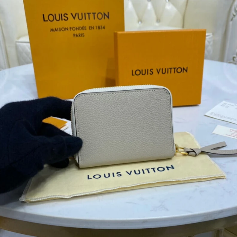 Replica bags lv Outside f Louis Vuitton Lockme Zippy Coin Purse Greige