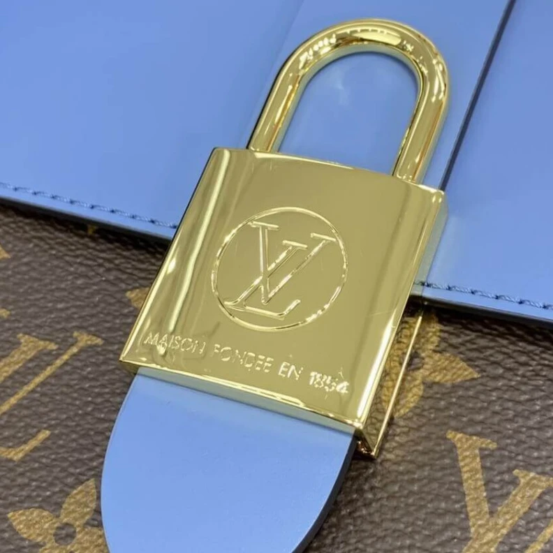 Replica bags lv Goldcolor LV Locky BB Blue