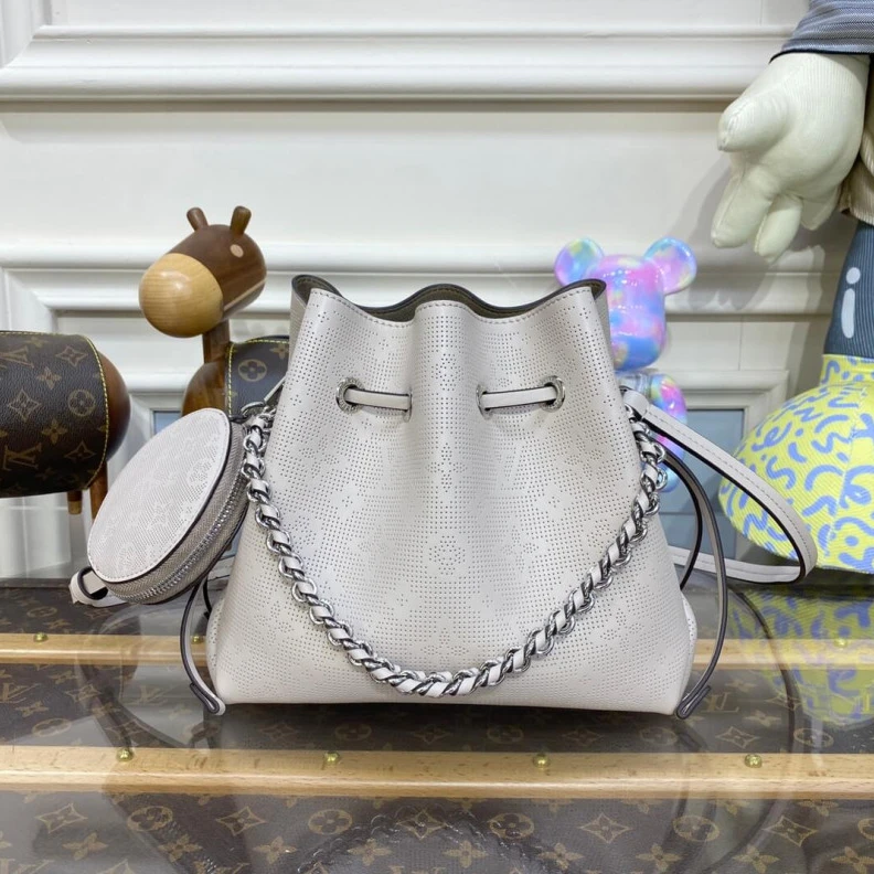 Replica bags lv Strap dro Louis Vuitton Mahina Bella Tote Bag Gris Souris Gray
