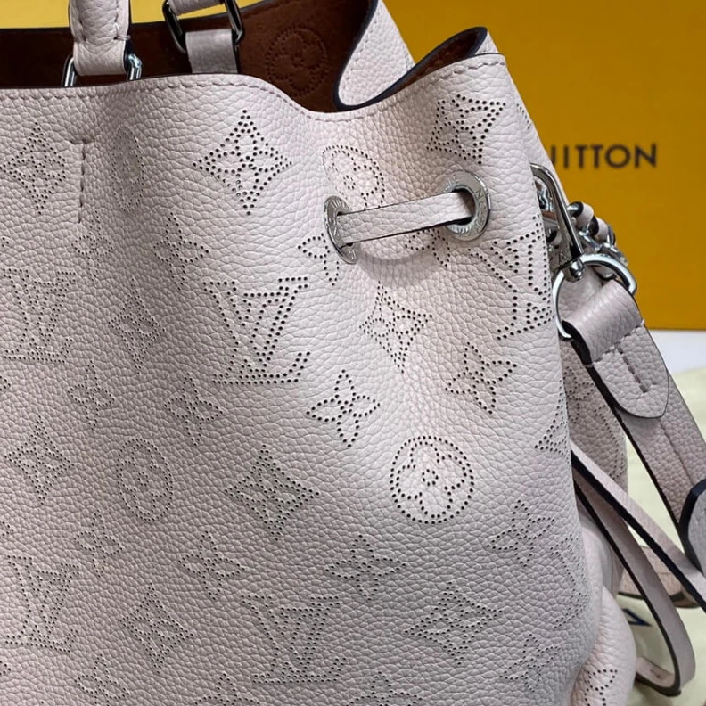 Replica bags lv Strap dro Louis Vuitton Mahina Calf Leather Bella Tote Cream