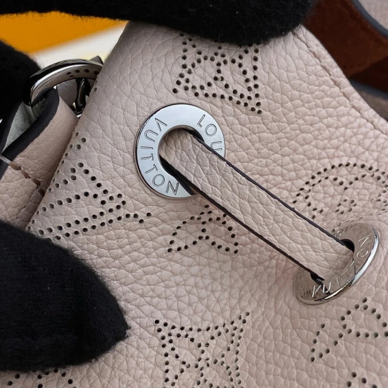 Replica bags lv Strap dro Louis Vuitton Mahina Calf Leather Bella Tote Cream