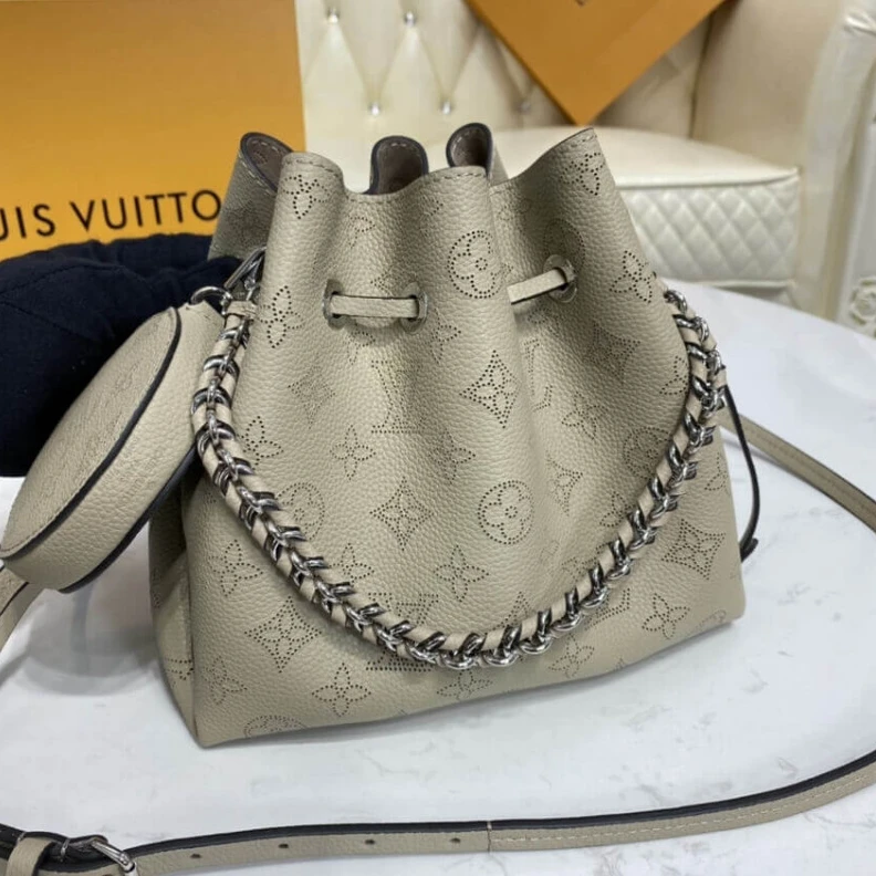 Replica bags lv Microfibe Louis Vuitton Mahina Leather Bella Galet