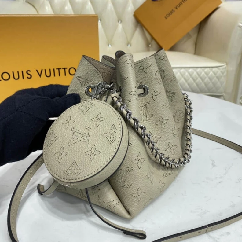 Replica bags lv Microfibe Louis Vuitton Mahina Leather Bella Galet