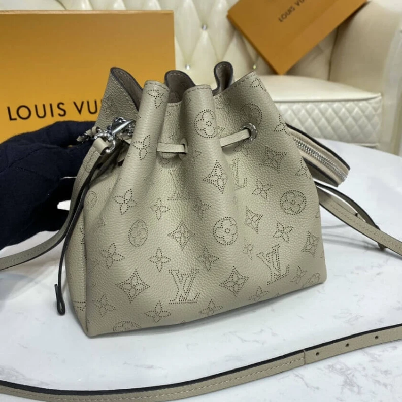 Replica bags lv Microfibe Louis Vuitton Mahina Leather Bella Galet