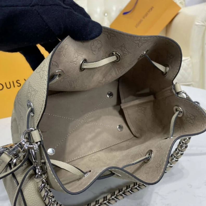 Replica bags lv Microfibe Louis Vuitton Mahina Leather Bella Galet
