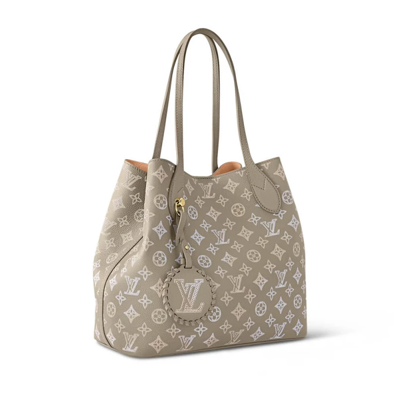Inside re Louis Vuitton Mahina Leather Blossom MM Bag Gray
