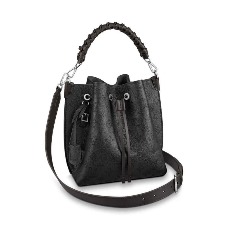 Microfibe Louis Vuitton Mahina Perforated Calf Leather Muria Black