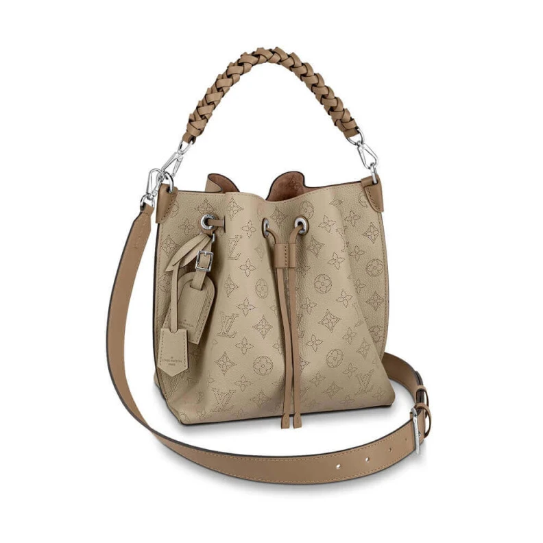 Microfibe Louis Vuitton Mahina Perforated Calf Leather Muria Galet Gray