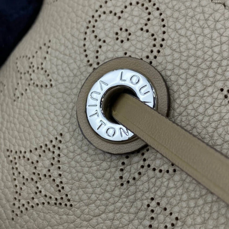 Replica bag Microfibe Louis Vuitton Mahina Perforated Calf Leather Muria Galet Gray