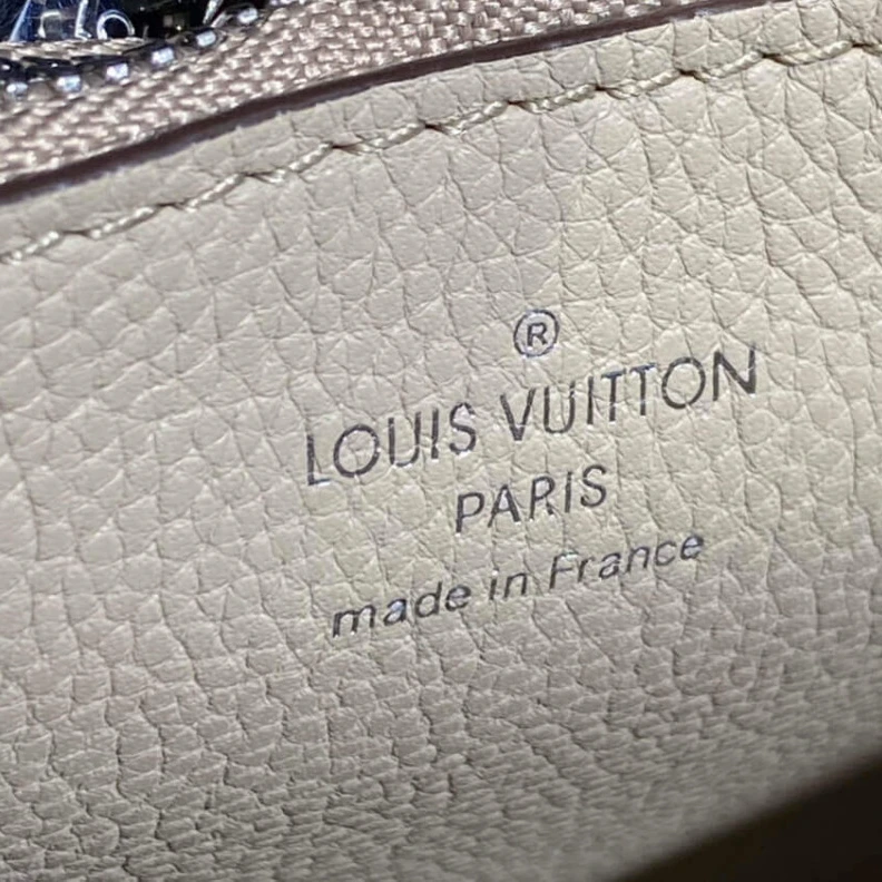 Replica bag Microfibe Louis Vuitton Mahina Perforated Calf Leather Muria Galet Gray
