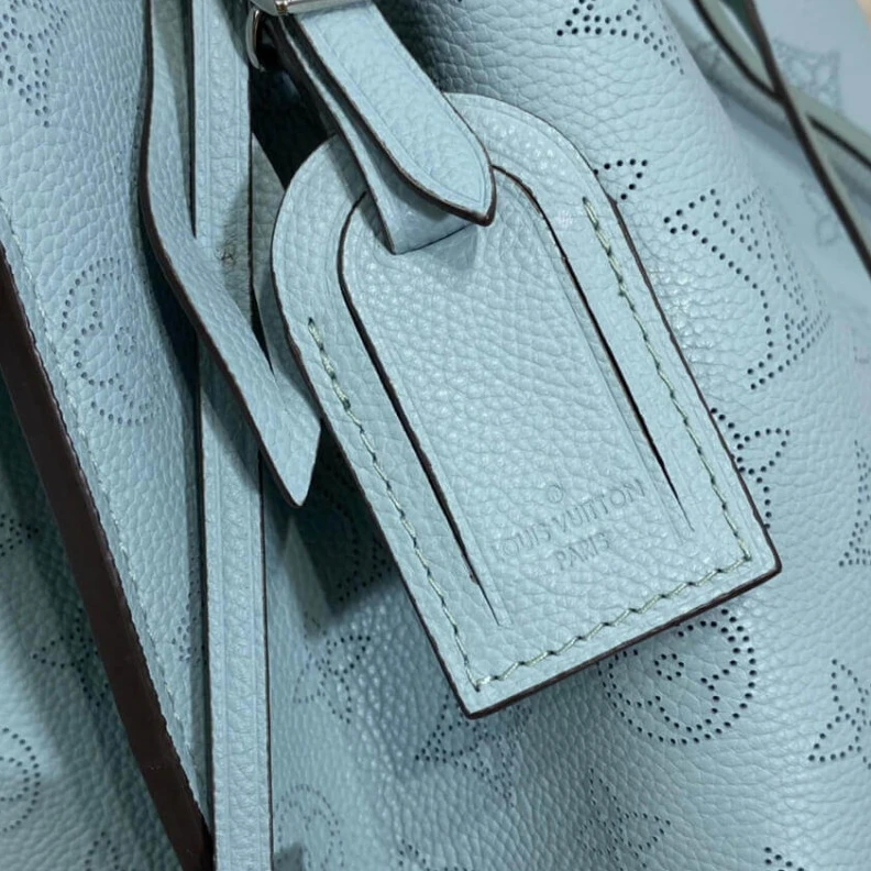 Replica bags lv Strap dro Louis Vuitton Mahina Perforated Calf Leather Muria Vert Lagon