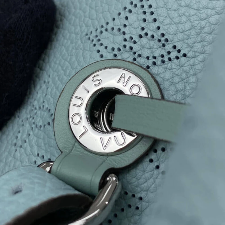 Replica bags lv Strap dro Louis Vuitton Mahina Perforated Calf Leather Muria Vert Lagon
