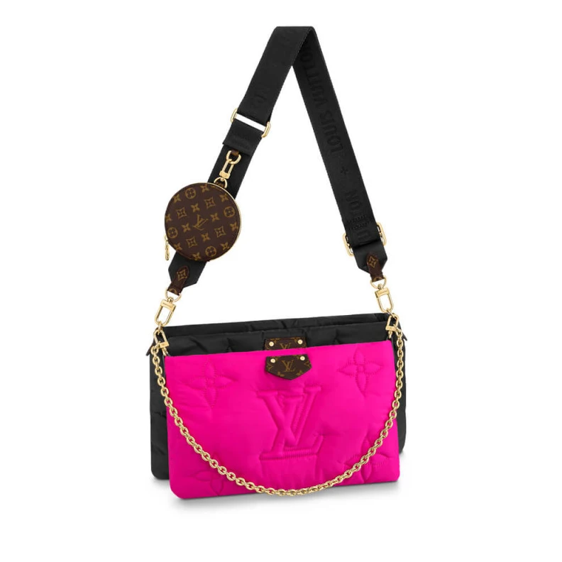 Dring on Louis Vuitton Maxi Multi Pochette Accessoires Black Fuchsia