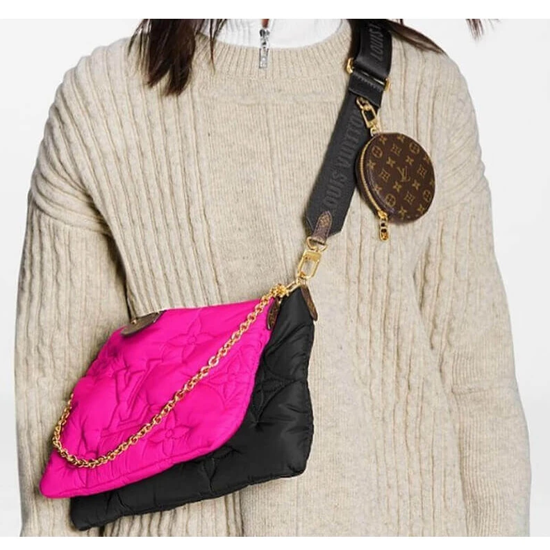 Mythick Dring on Louis Vuitton Maxi Multi Pochette Accessoires Black Fuchsia