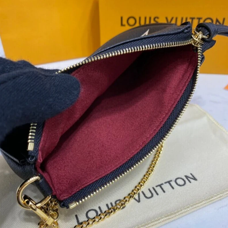 Mythick ru Black Cre Louis Vuitton Mini Pochette Accessoires Black