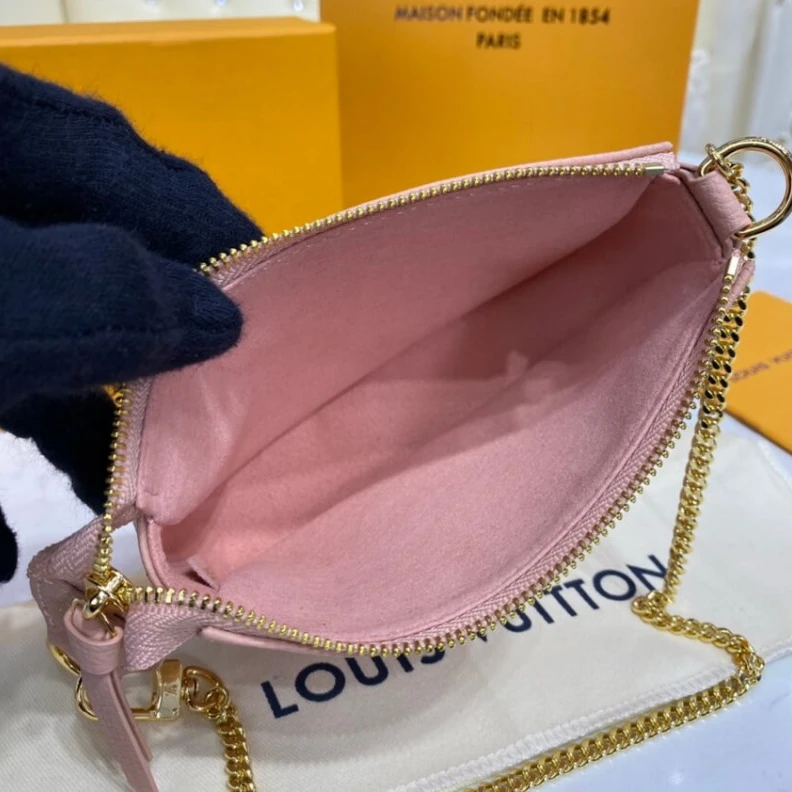 Mythick Microfibe Louis Vuitton Mini Pochette Accessoires Pink
