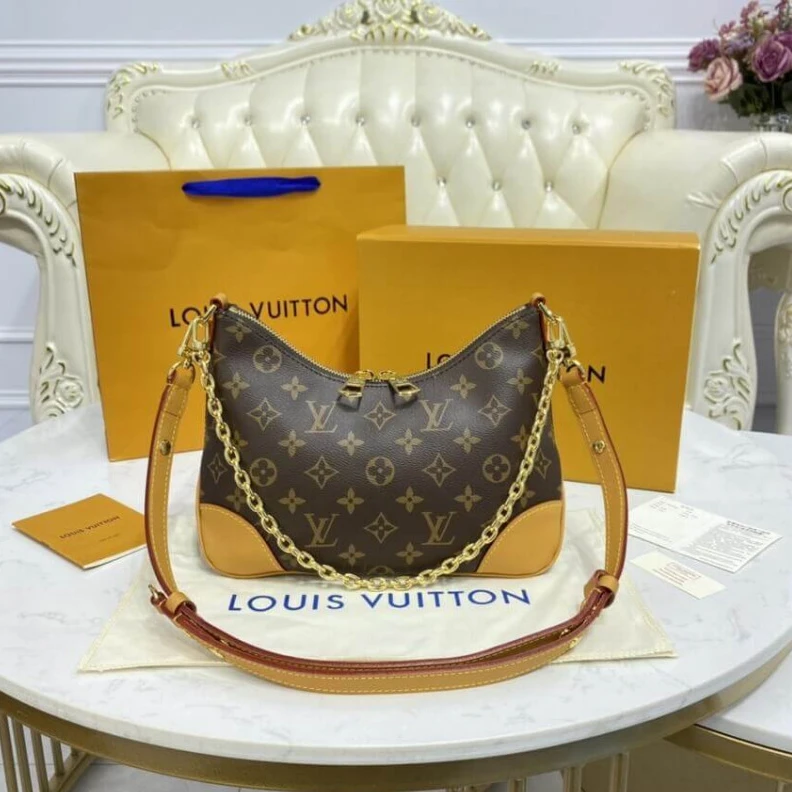 Replica bags 4 leather Louis Vuitton Monogram Boulogne Beige