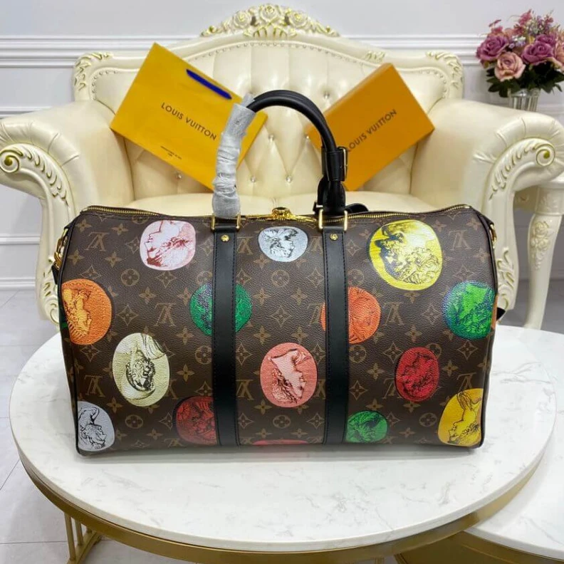 Replica bags Strap: Re Louis Vuitton Monogram Cameo Printed Keepall Bandouliere 45