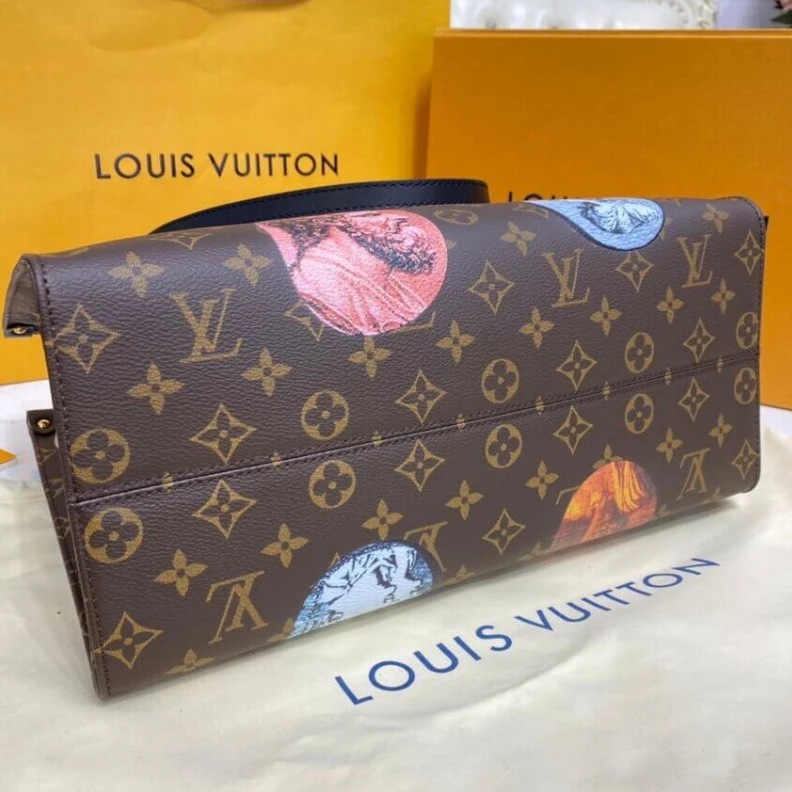 Replica bags Microfibe Louis Vuitton Monogram Cameo Printed Onthego MM