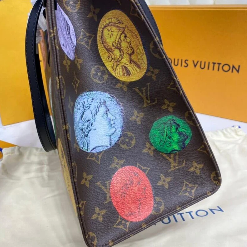 Replica bags Microfibe Louis Vuitton Monogram Cameo Printed Onthego MM