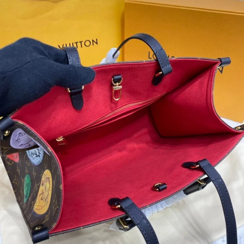 Replica bags Microfibe Louis Vuitton Monogram Cameo Printed Onthego MM