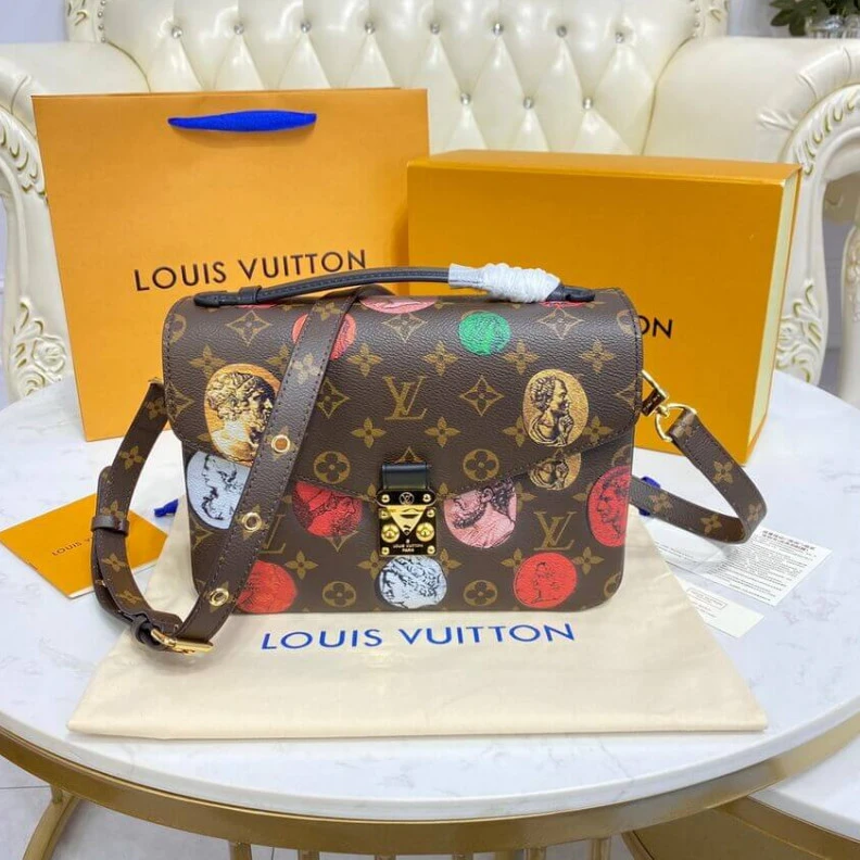 Replica bags Monogram Louis Vuitton Monogram Cameo Printed Pochette Metis M59257