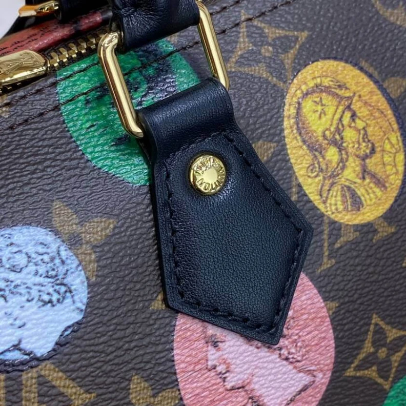 Top lv Microfibe Louis Vuitton Monogram Cameo Printed Speedy Bandouliere 25