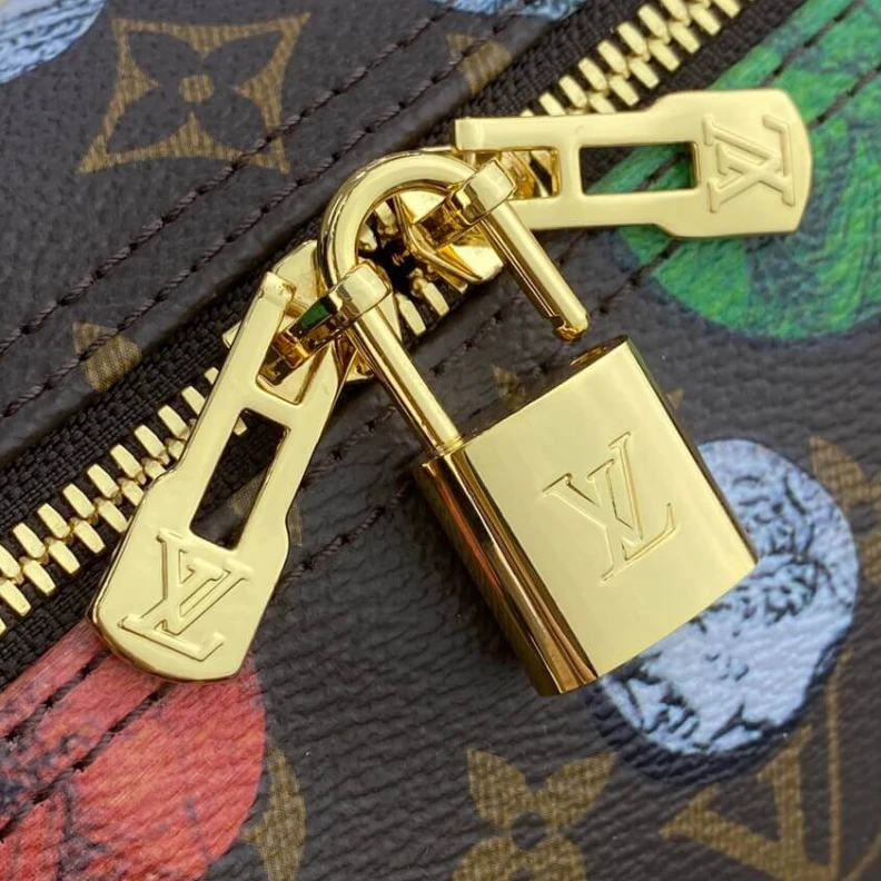 Top lv Microfibe Louis Vuitton Monogram Cameo Printed Speedy Bandouliere 25