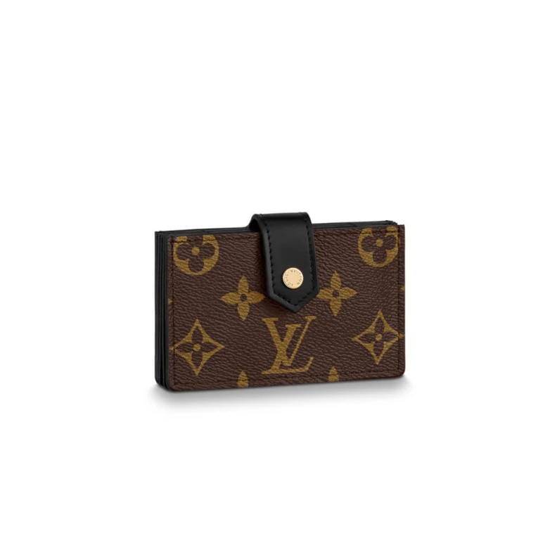 Cowhidele Louis Vuitton Monogram Canvas Card Holder Black