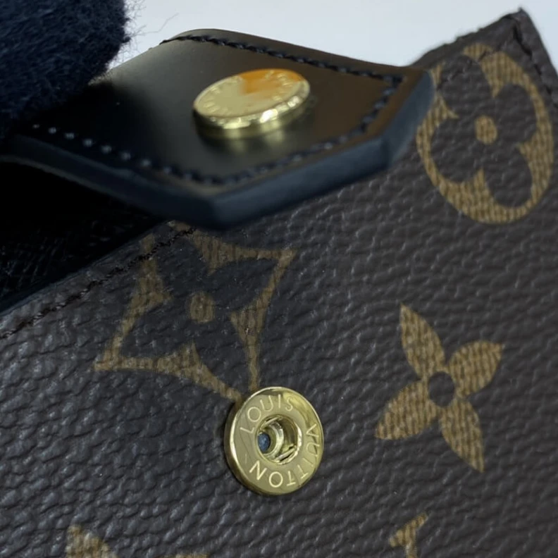 Top lv Cowhidele Louis Vuitton Monogram Canvas Card Holder Black
