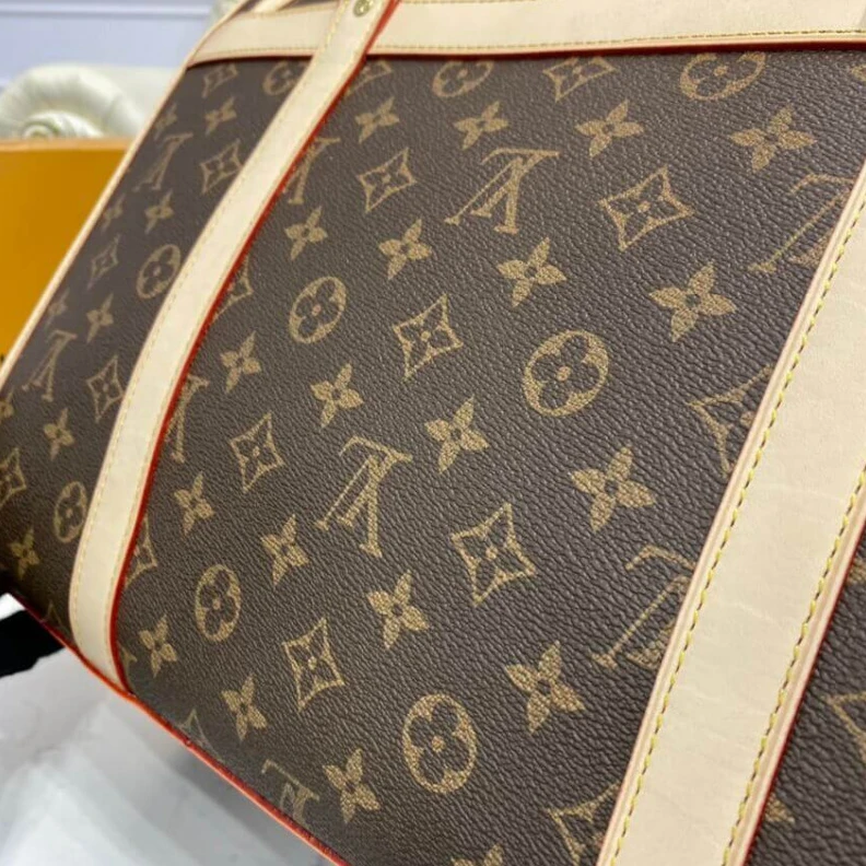 Mythick ru Double zi LV Monogram Canvas Dog Carrier 40