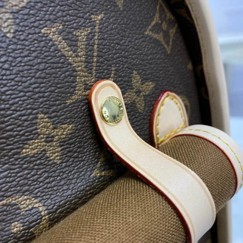 Mythick ru Double zi LV Monogram Canvas Dog Carrier 40