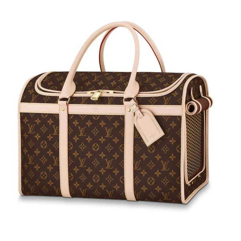 Handle: D LV Monogram Canvas Dog Carrier 50
