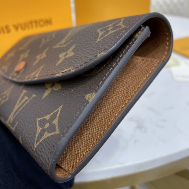 Replica bags lv 1 large g Louis Vuitton Monogram Canvas Emilie Wallet Brown