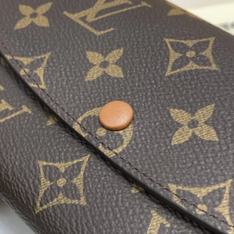Replica bags lv 1 large g Louis Vuitton Monogram Canvas Emilie Wallet Brown