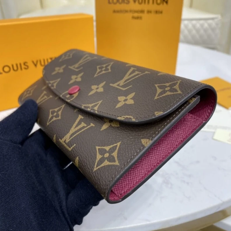 Louis vuitton locations 4 credit Louis Vuitton Monogram Canvas Emilie Wallet Fuchsia