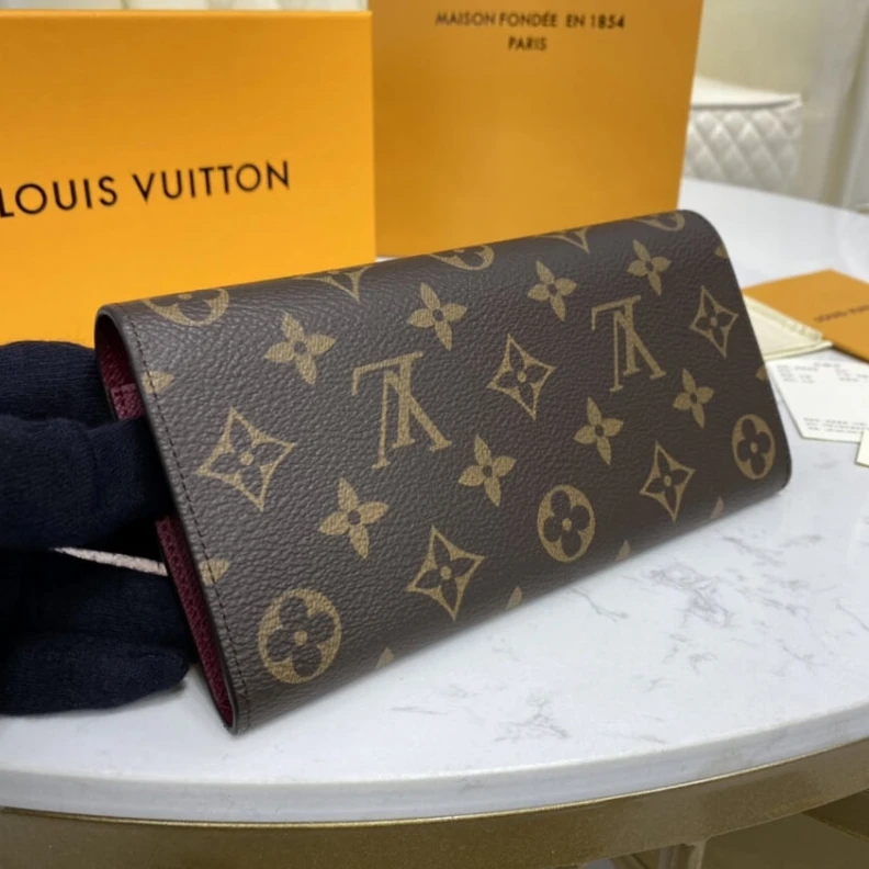 Louis vuitton locations 4 credit Louis Vuitton Monogram Canvas Emilie Wallet Fuchsia