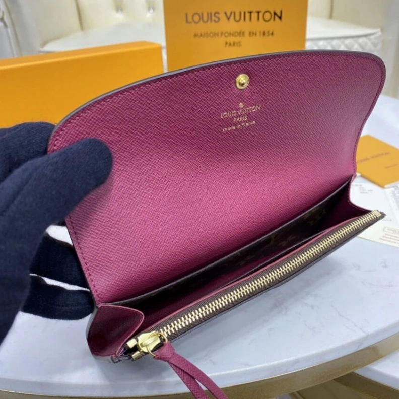 Louis vuitton locations 4 credit Louis Vuitton Monogram Canvas Emilie Wallet Fuchsia