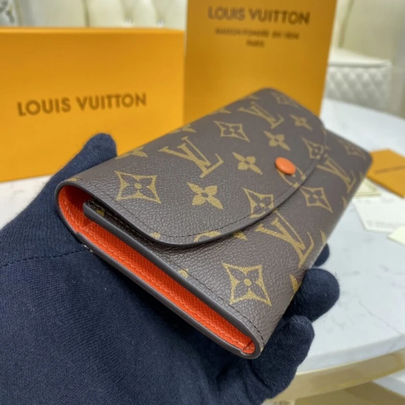 Mythick 4 credit Louis Vuitton Monogram Canvas Emilie Wallet Orange