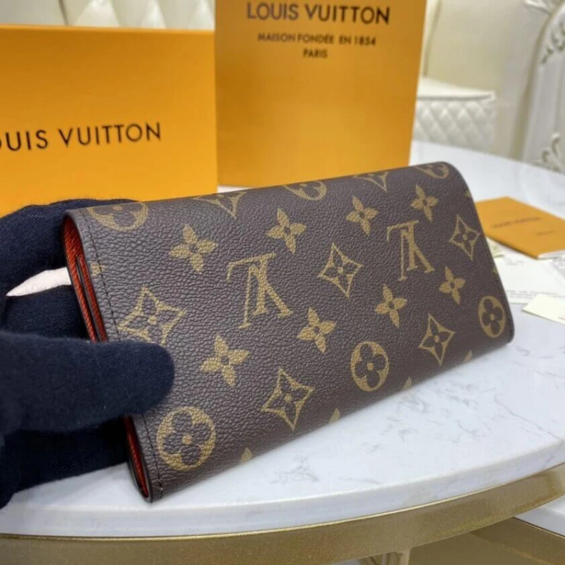 Mythick 4 credit Louis Vuitton Monogram Canvas Emilie Wallet Orange