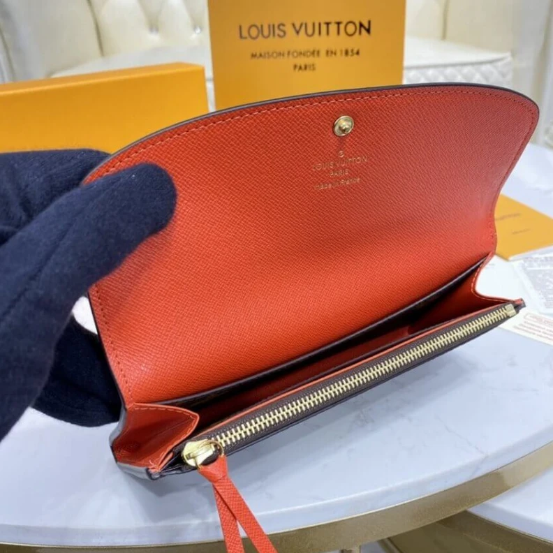Mythick 4 credit Louis Vuitton Monogram Canvas Emilie Wallet Orange