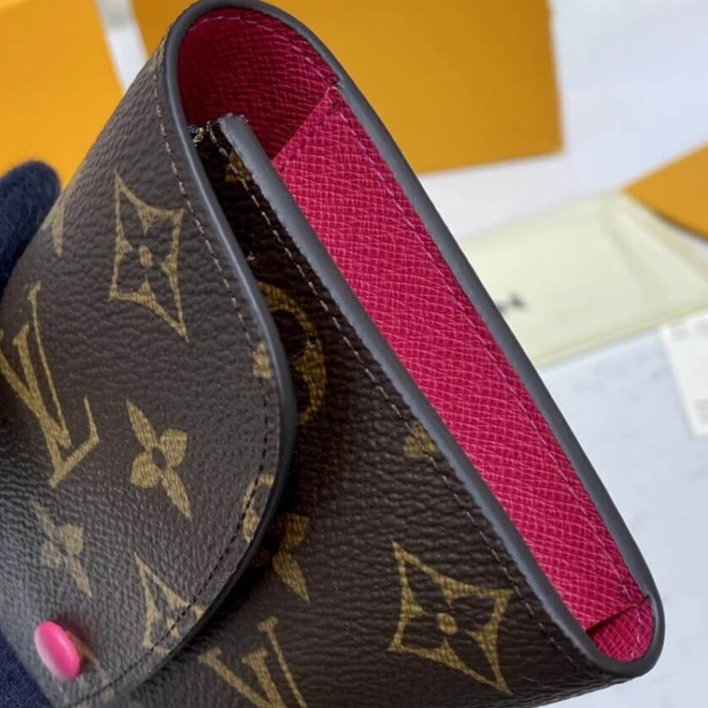 Louis vuitton locations Shiny gol Louis Vuitton Monogram Canvas Emilie Wallet Rose Red