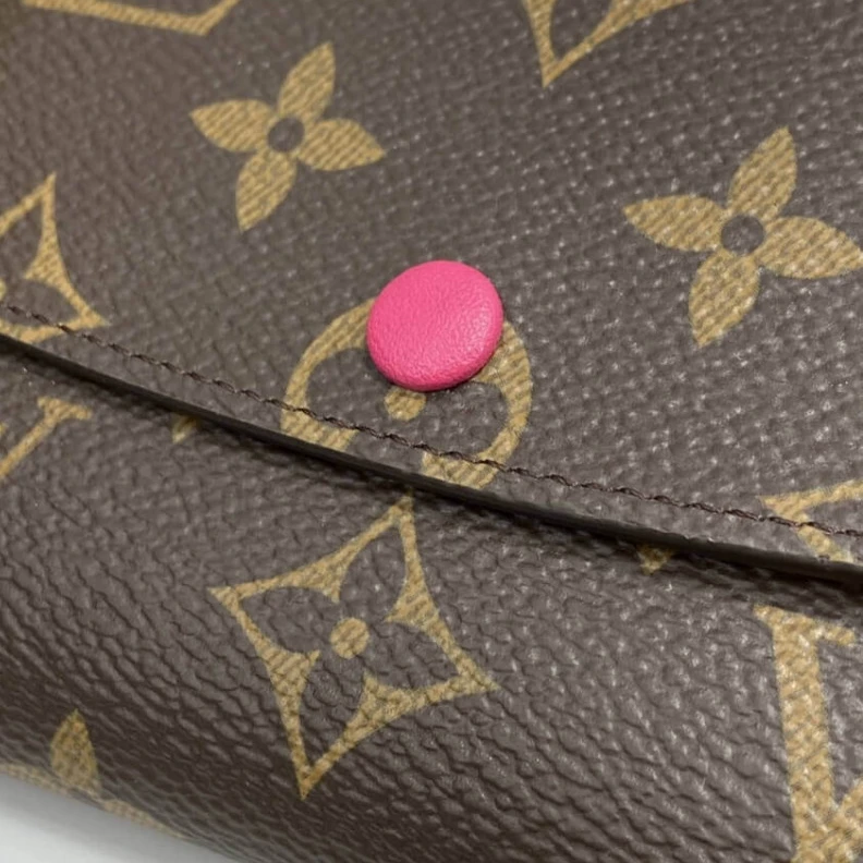 Louis vuitton locations Shiny gol Louis Vuitton Monogram Canvas Emilie Wallet Rose Red