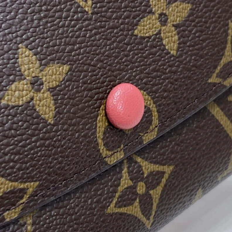 Replica bags 1 zipped Louis Vuitton Monogram Canvas Emilie Wallet Watermelon Red