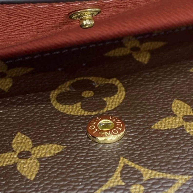 Replica bags 1 zipped Louis Vuitton Monogram Canvas Emilie Wallet Watermelon Red
