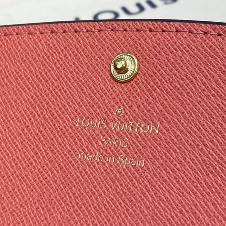 Replica bags 1 zipped Louis Vuitton Monogram Canvas Emilie Wallet Watermelon Red