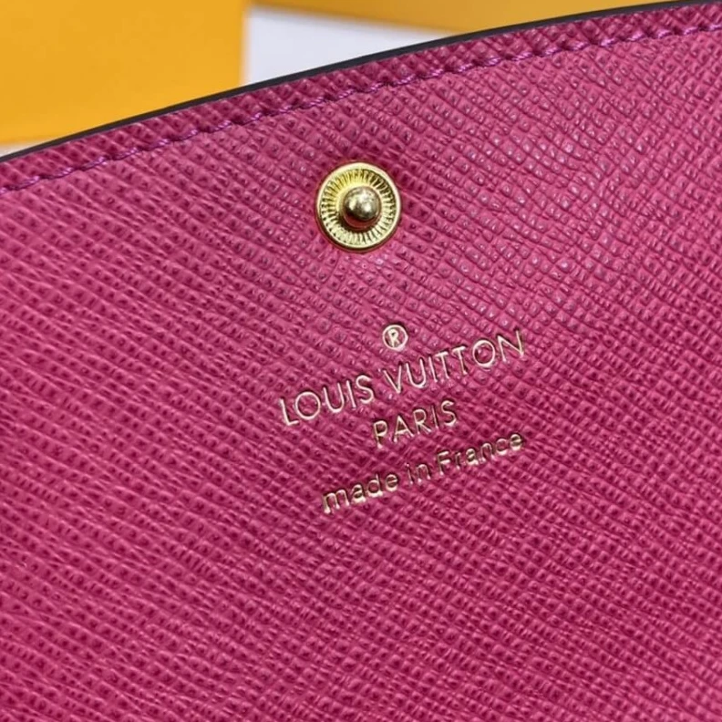 Replica bags 1 zipped Louis Vuitton Monogram Canvas Emilie Wallet Watermelon Red