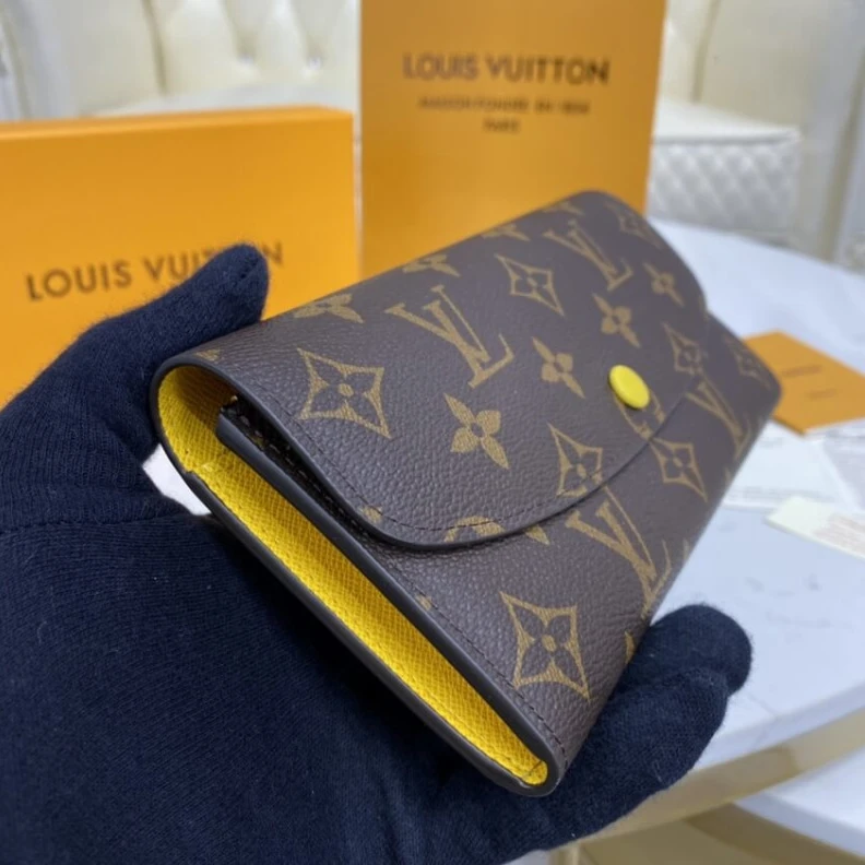 Top lv Pressstud Louis Vuitton Monogram Canvas Emilie Wallet Yellow