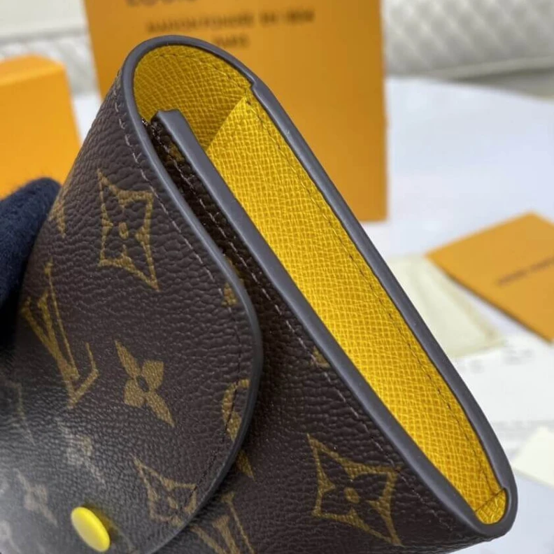 Top lv Pressstud Louis Vuitton Monogram Canvas Emilie Wallet Yellow